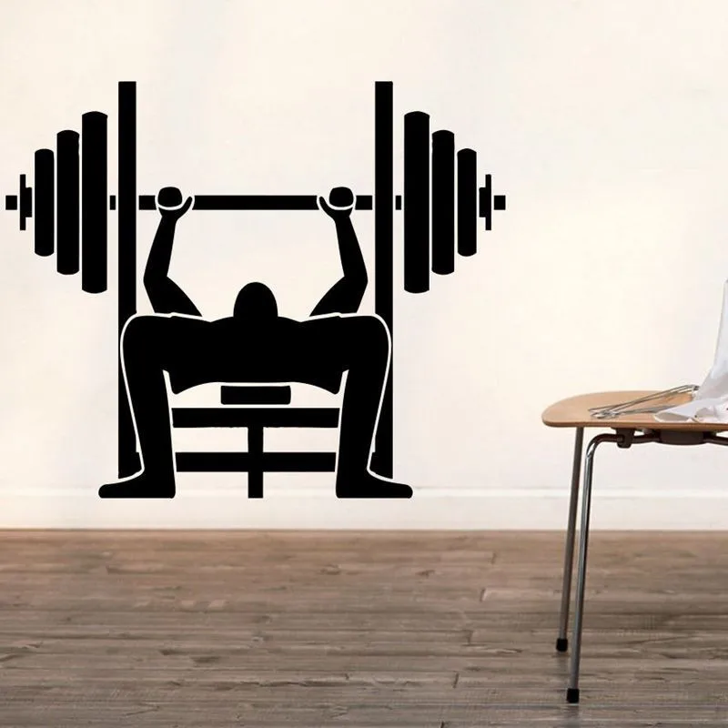 

Gym Sticker Fitness Barbell Crossfit Decal Body-building Posters Vinyl Wall Decals Parede Decor Mural Gym Sticker