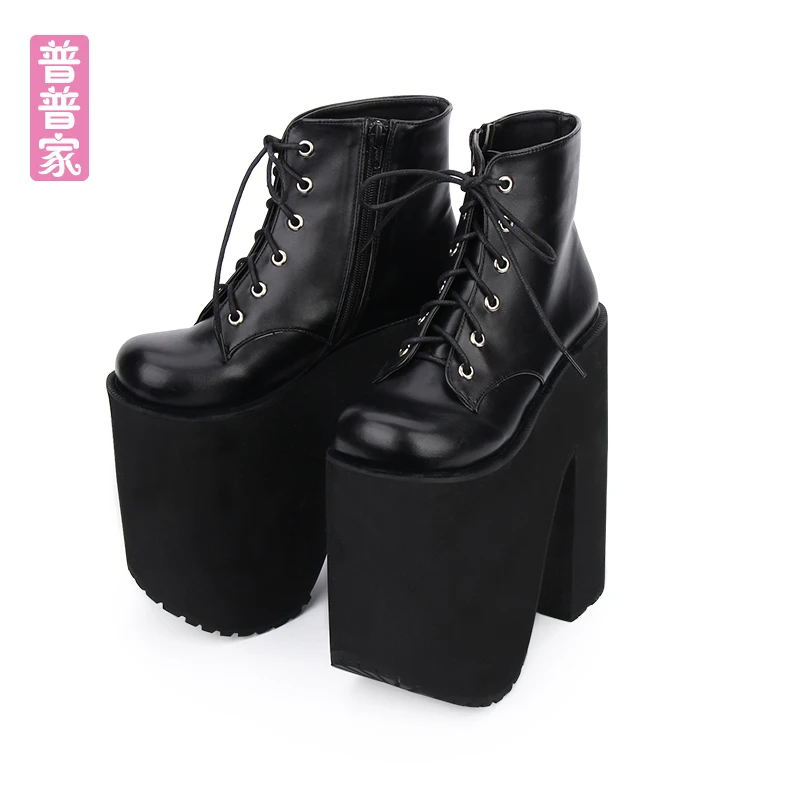 

Princess sweet lolita shoes Punk wind Shoes Muffin Thick-soled Queen's Shoes Super High-heel Tie fashion and cool women pu6011