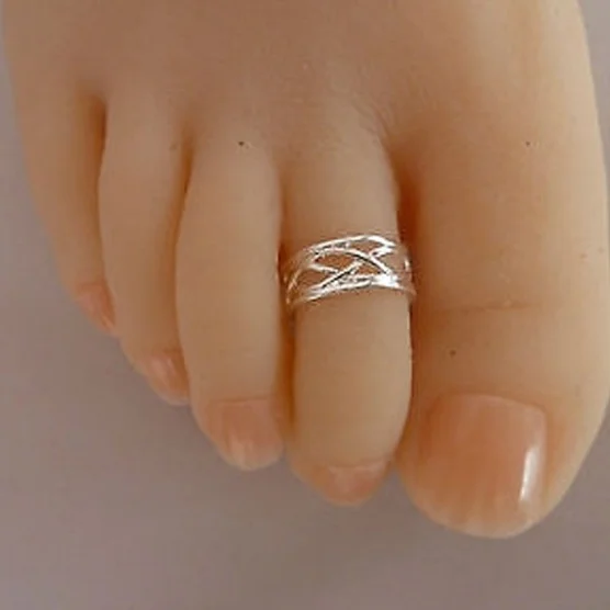 5 шт. серебряное кольцо в форме ноги с искривленными отверстиями отверстием для