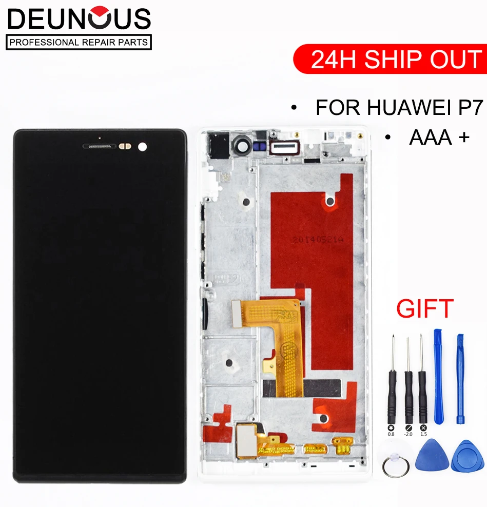 Новый экран без битых пикселей для Huawei P7 дисплей Ascend ЖК сенсорный дигитайзер с