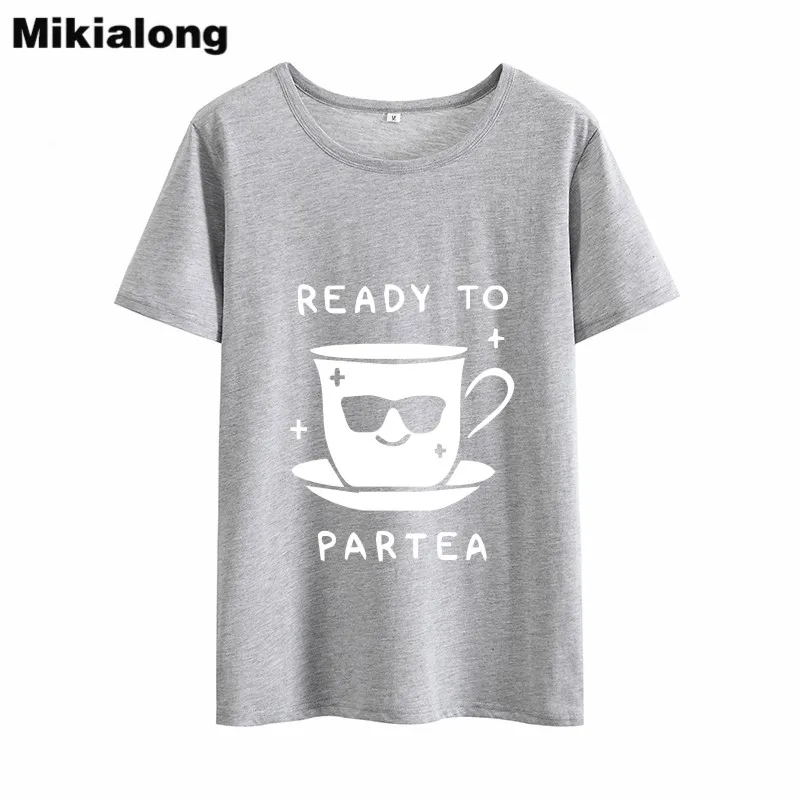 Mrs win READY TO PARTEA милые футболки с рисунком чайной чашки женские Забавные круглым