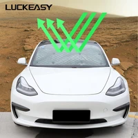 luckeasy high efficiency refracting sunlight for tesla model 3 2017 2021 double thick sunshade model 3 2021