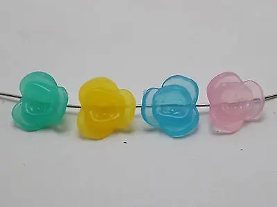 

100 Mixed Jelly Color Acrylic Flower Button Beads 14mm