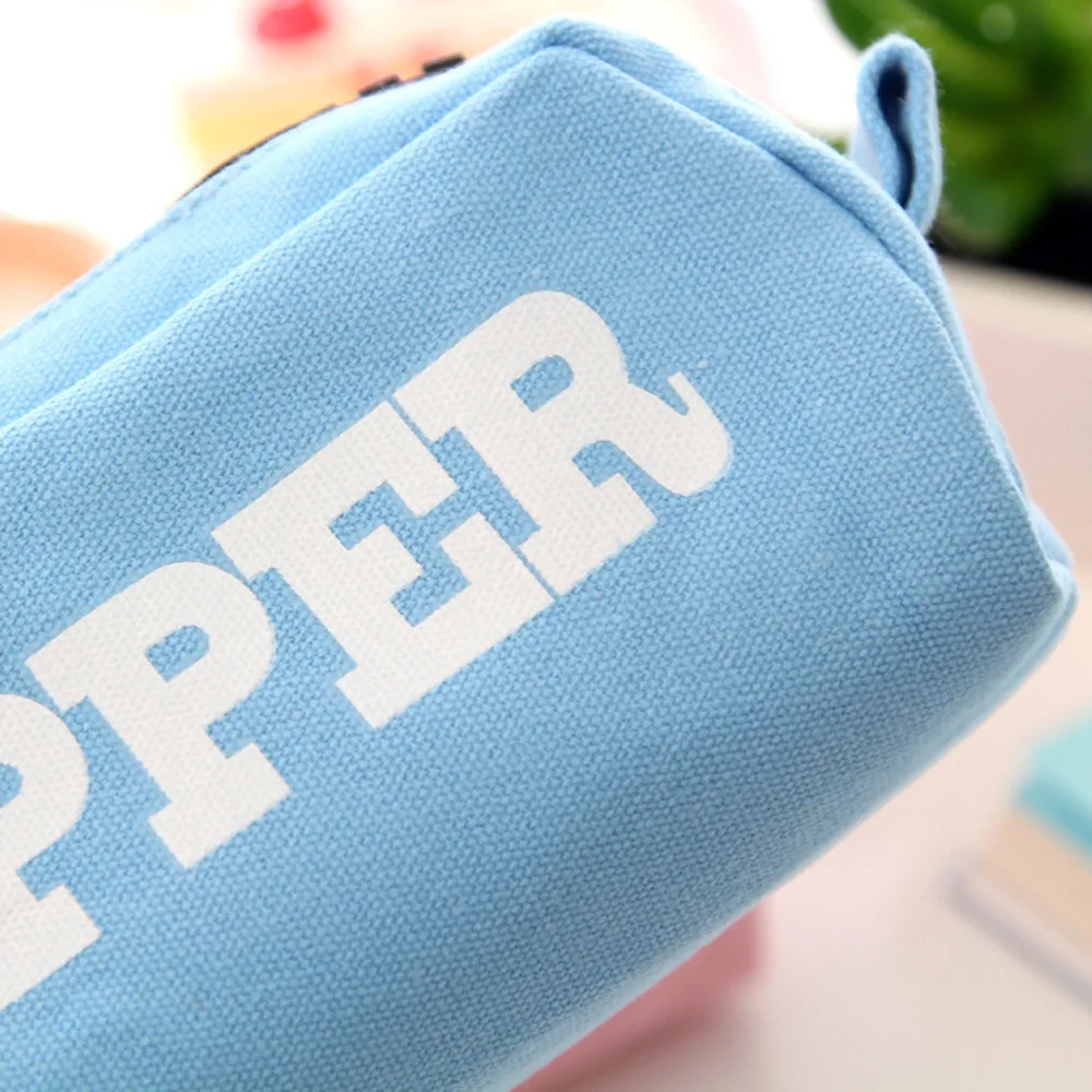 ZBig молнии холст школы канцелярский пенал сумка для хранения pencilcase материал