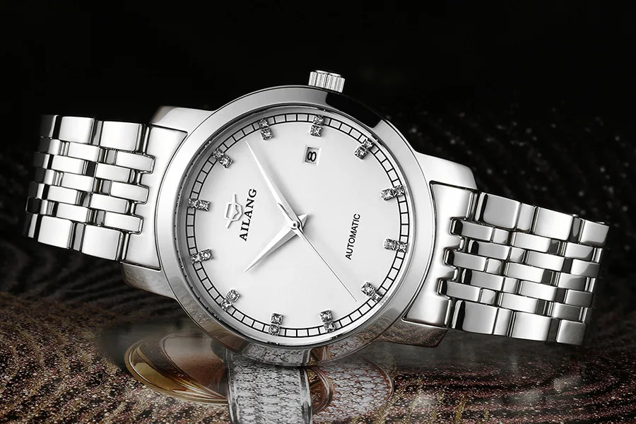 

Fashion Businessmen Elegant Full Steel Watches Automatic Self Wind Calendar Clock Business Crystals Dress Relojes Saphir NW3304