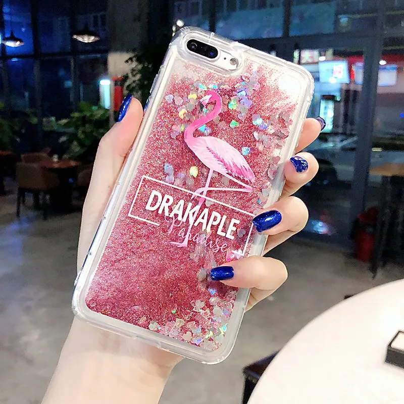 P203 Чехол для Vivo Y91 Y91i Y95 Y91C Y93S V11i V11 Pro Y71 Y71i Y85 V9 X21i чехол с жидким песком Фламинго из цветков персикового дерева в мягкой обложке - Цвет: P203