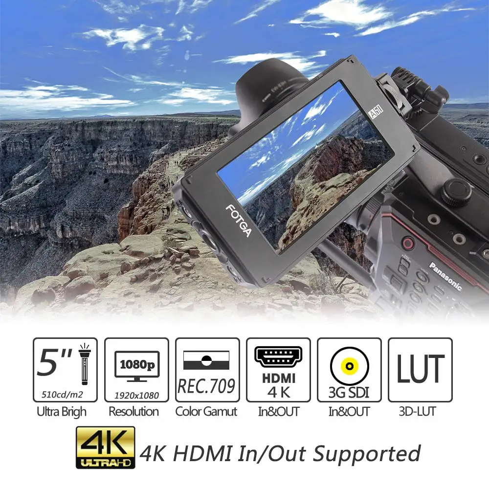 FOTGA DP500IIIS A50TLS " FHD видео накамерный сенсорный экран полевой монитор 3D Lut 1920x1080 HDMI 4K вход/выход 700cd/m2 для GH5