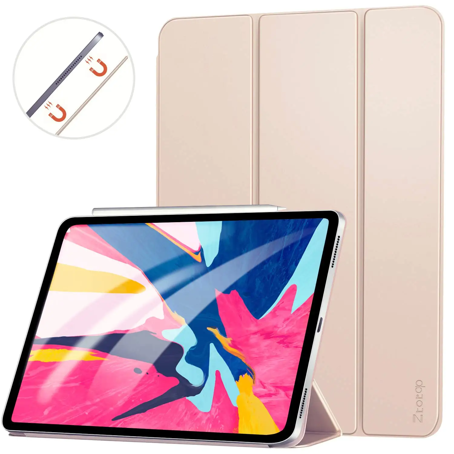 Магнитный умный чехол для iPad Pro, 11 дюймов, чехол с тройной подставкой, Магнитный чехол, магнитное крепление, прорезиненное покрытие для iPad Pro 12,9