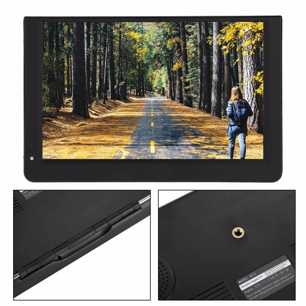 Автомобильный ТВ ЖК ТВ Leadstar 1080P Портативный мини 12-дюймовый 16:9 светодиодный ручной Dvb-T/цифровой ТВ телевизионной ТВ НЧ-динамик, Bluetooth цифровой