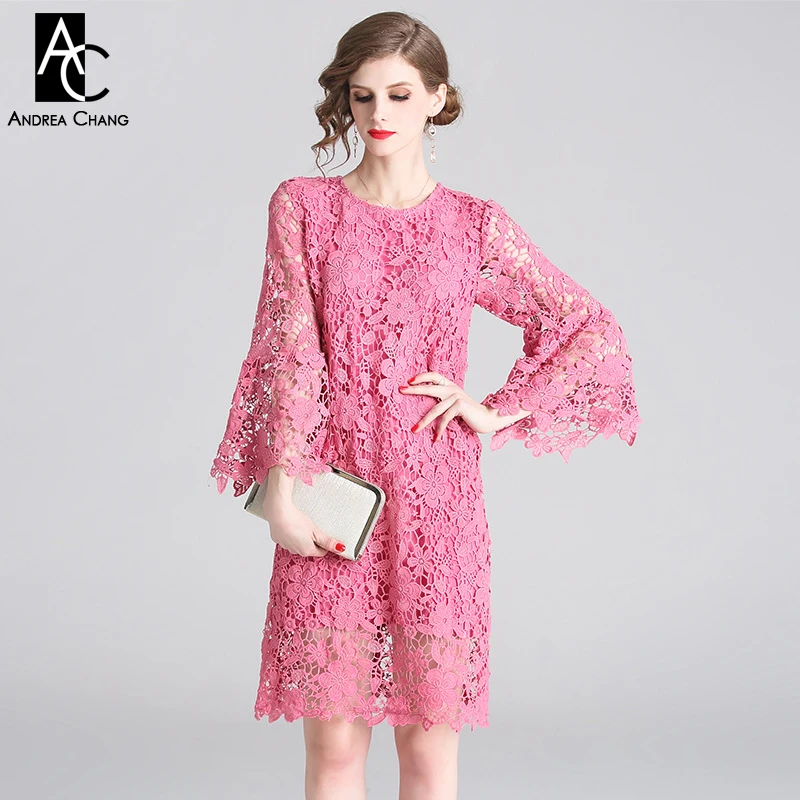 Женское платье с цветочным узором и вышивкой свободное винтажное розовое до