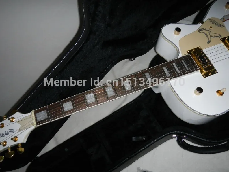 Фабрика белого Gretsch Сокол 6120 Полу полый Средства ухода за кожей корейские тюнеры