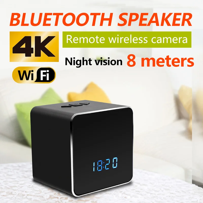 Wifi 4k видео HD безопасность ночного видения мини камера Скрытые часы Беспроводная