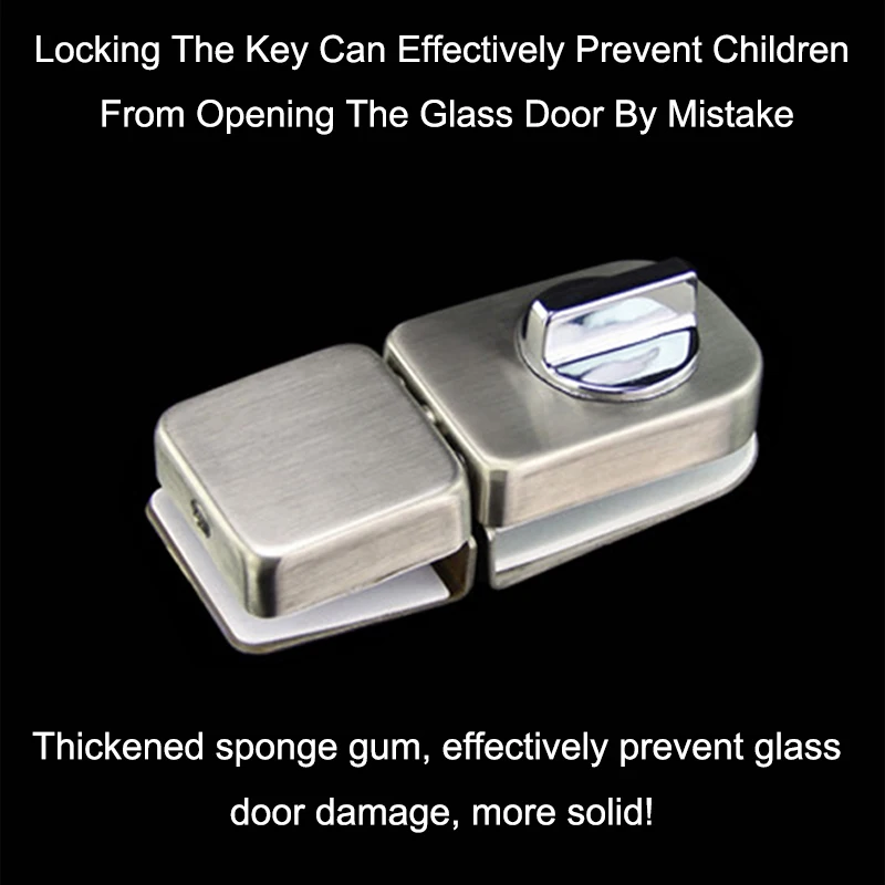 Eseye Glass Door Latches Lock/Bolt Keyless Stainless Steel Window Lock For Double Bathroom Frameless | Безопасность и защита