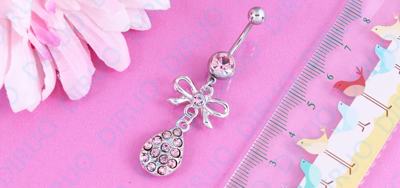 Кольцо для живота бант висячий модный пирсинг тела ювелирные изделия Розничные