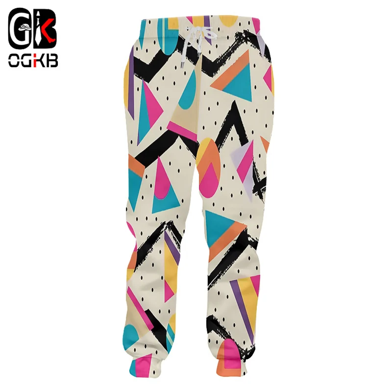 

Повседневные штаны OGKB для мальчиков, Длинные свободные штаны с 3D принтом, многоугольные, в стиле хип-хоп, Одежда большого размера для мужчин, зимние брюки