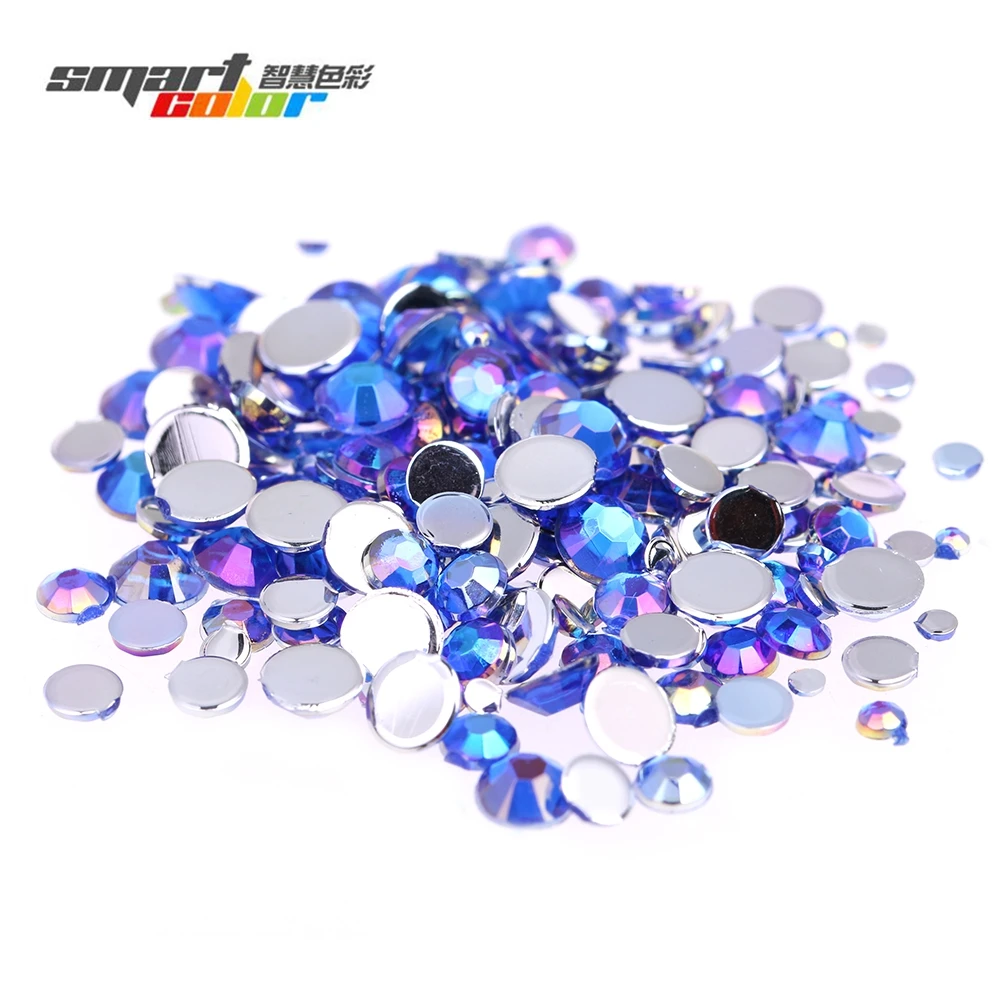 Smart Color Acrylic Rhinestones Blue AB Shoes Clothing Decorations Sparkling Newest Nail Art Small Pack | Красота и здоровье