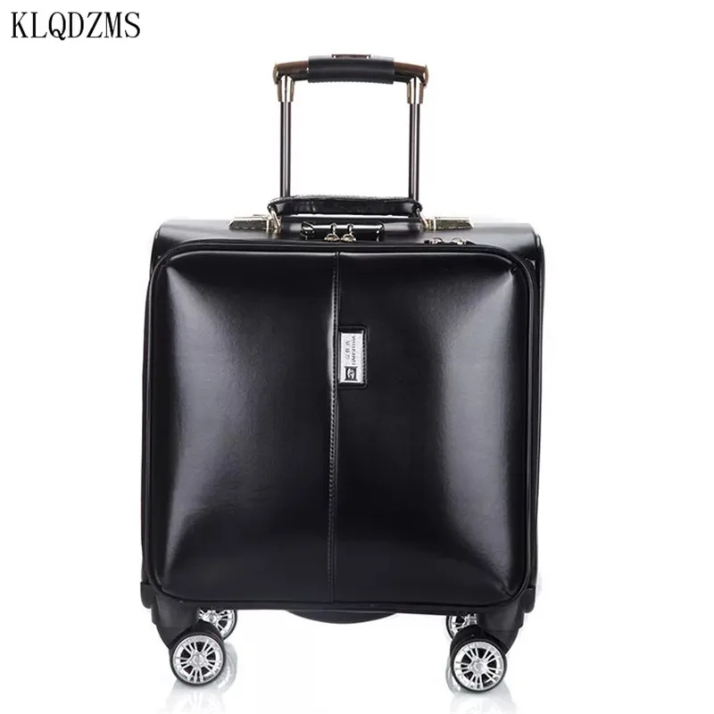 KLQDZMS 18inch Men Wheel Suitcases 20 inch Business Password Retro Rolling Luggage Spinner Women Cabin Trolley Travel Bag