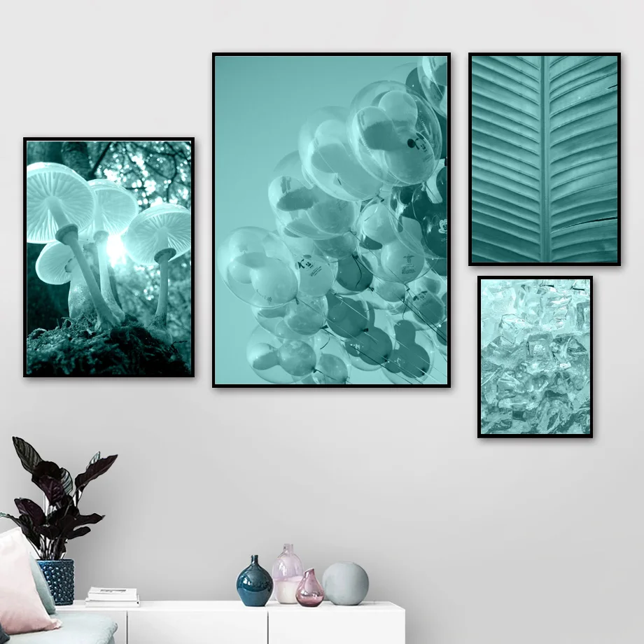 

Wall Art Canvas Painting Green Forest Mushroom Leaves Nordic Posters And Prints Wall Pictures For Living Room Salon