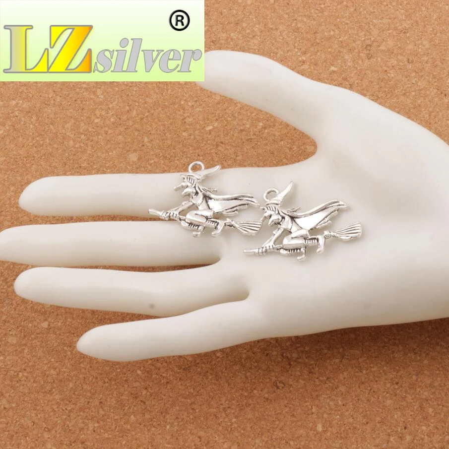 

Witches On Broom Spacer Charm Beads 31.6x33mm 100pcs zinc alloy Pendants Alloy Handmade Jewelry DIY L224
