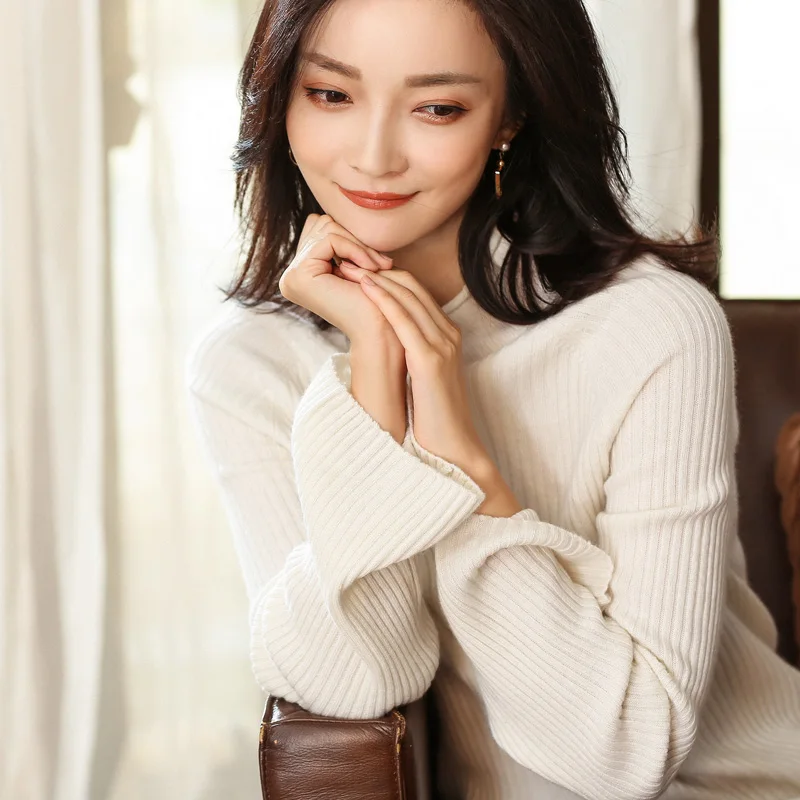 DILLY FASHION winter women rib knitting cashmere wool sweater- GML7236 | Женская одежда