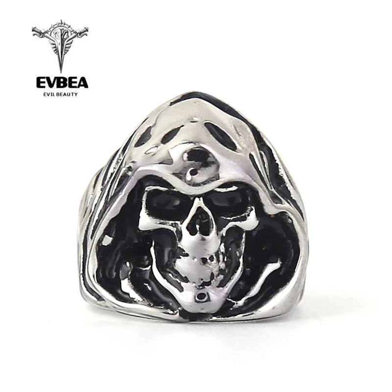 EVBEA Готический Череп солдат Панк Байкер мужские титановые панк кольцо в стиле хип
