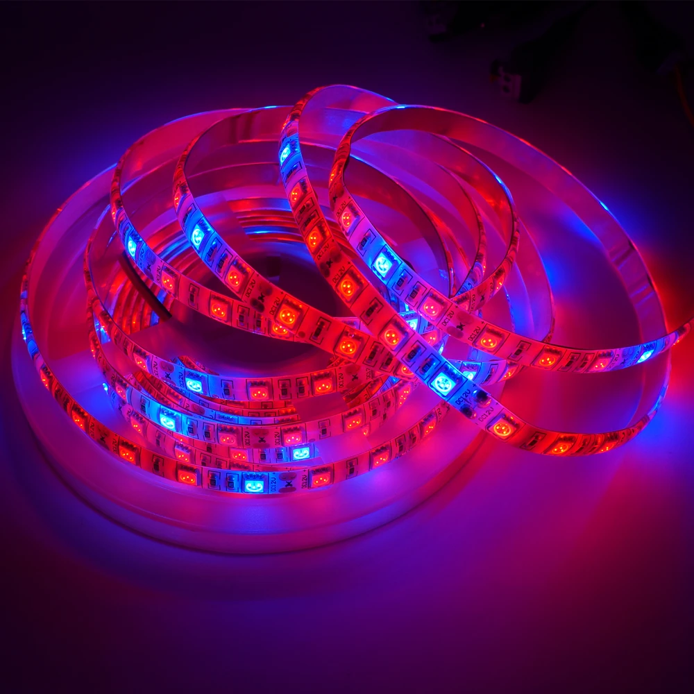 

5m/lot DC12V waterproof 60leds/m tape for Flower plant Aquarium Hydroponics 5050 SMD Red Blue 3:1 4:1 5:1 Growing grow led strip