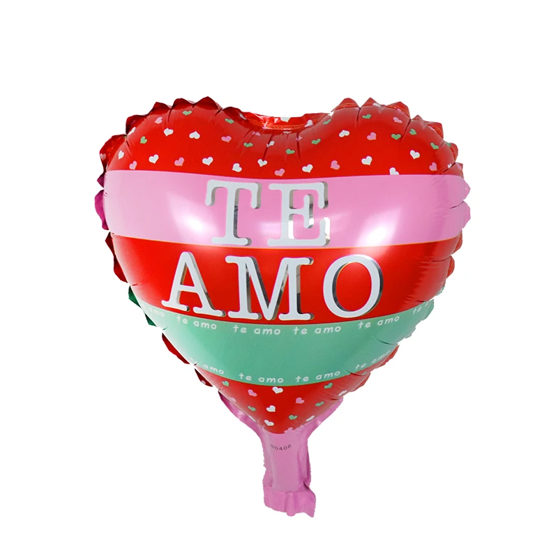 50 шт./лот 10 дюймов испанского сердца Te Amo воздушный шарик из фольги в форме