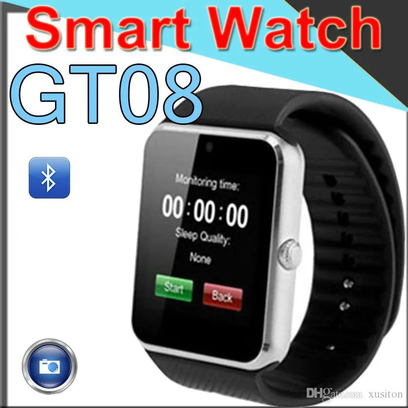GT08 умные часы с поддержкой Bluetooth для смартфонов на Android слот NFC Health Watchs мужчин есть