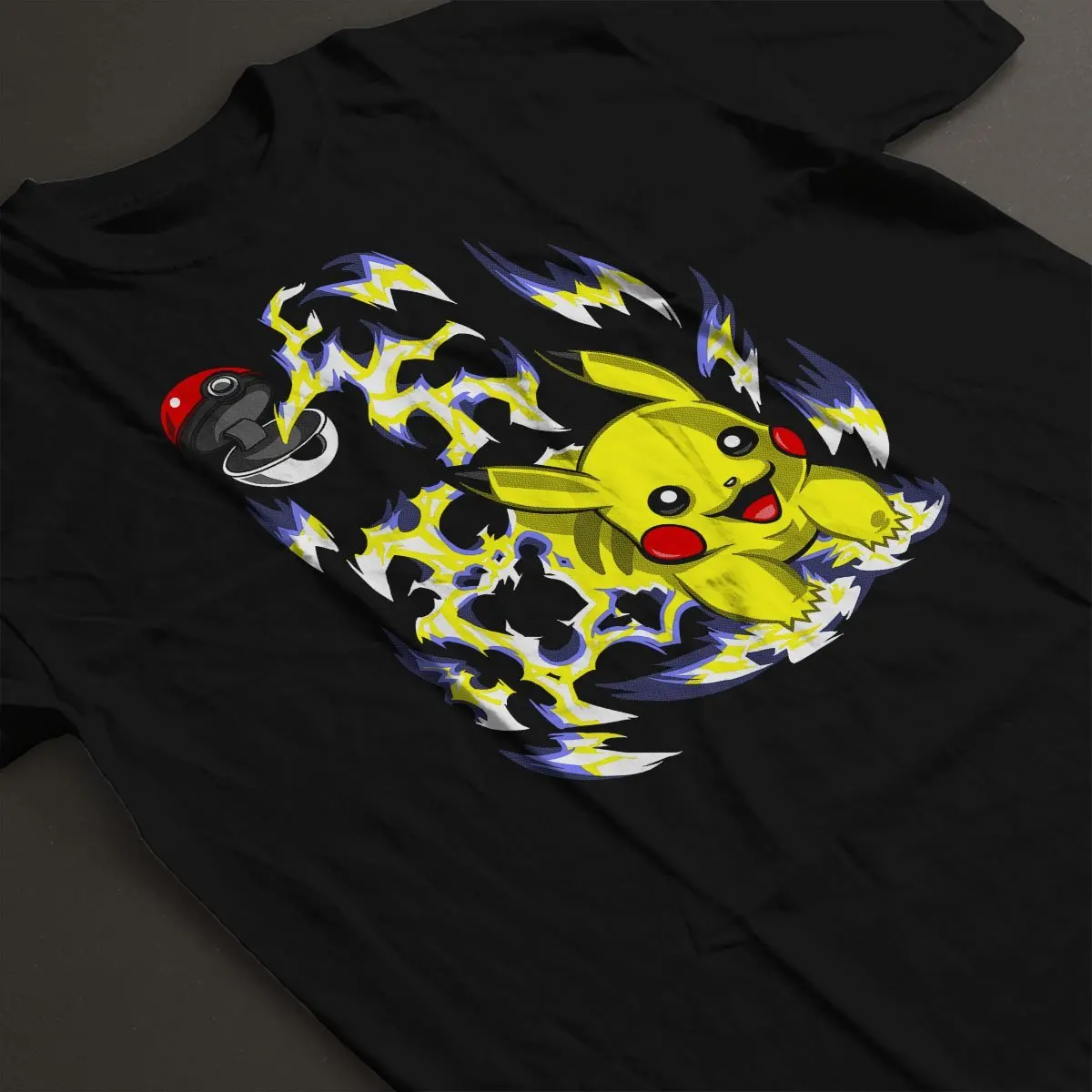 Хлопковые футболки Пикачу Pokeball Покемон Для мужчин футболка|Мужские футболки| |