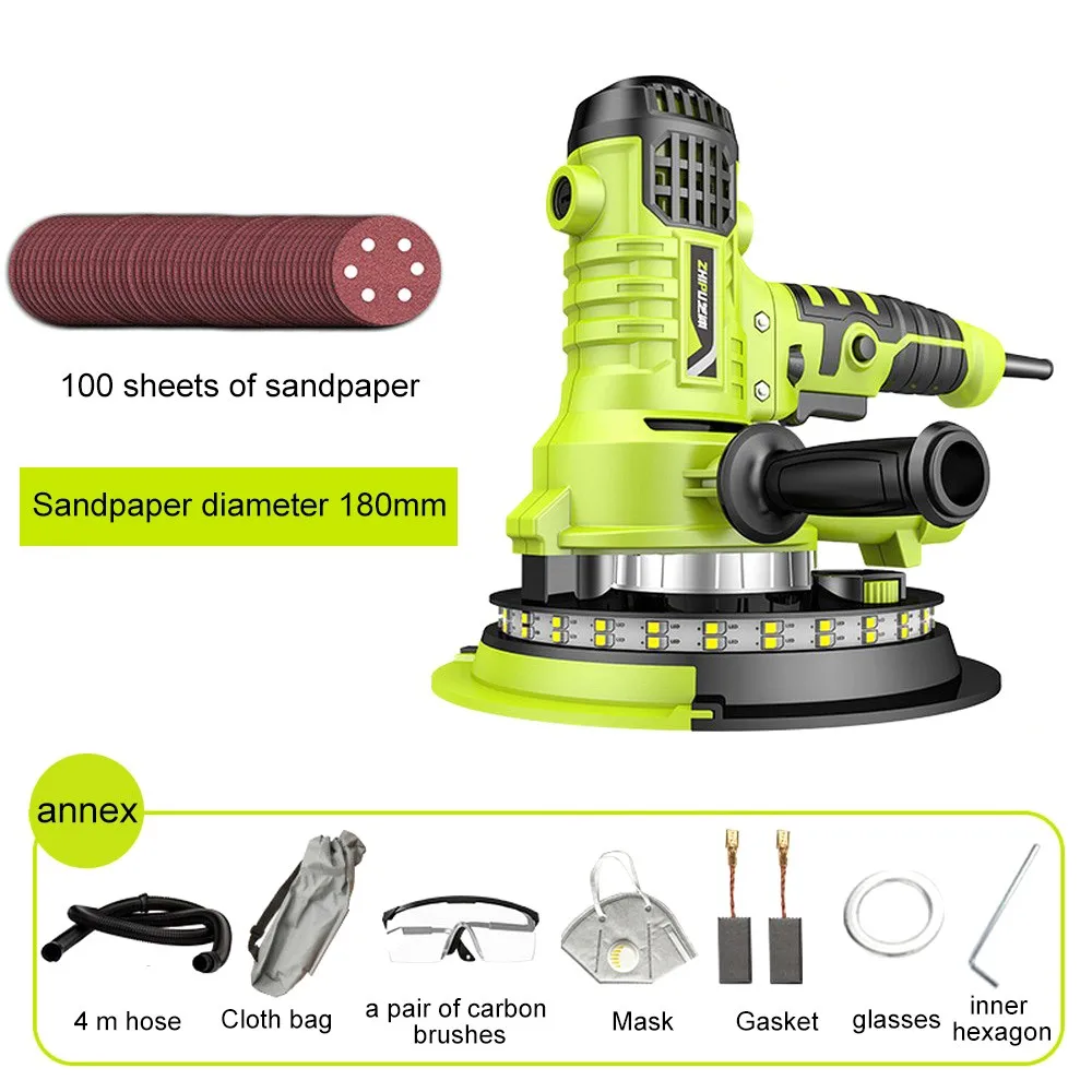 with 100 SanderPaper Шлифовальная машина для стен AC220V 800 Вт 500-2100р/мин шлифовальная машина для стен портативное устройство пескоструйной обработки стен с набором аксессуаров электроинструментов - Цвет: with 100 SanderPaper