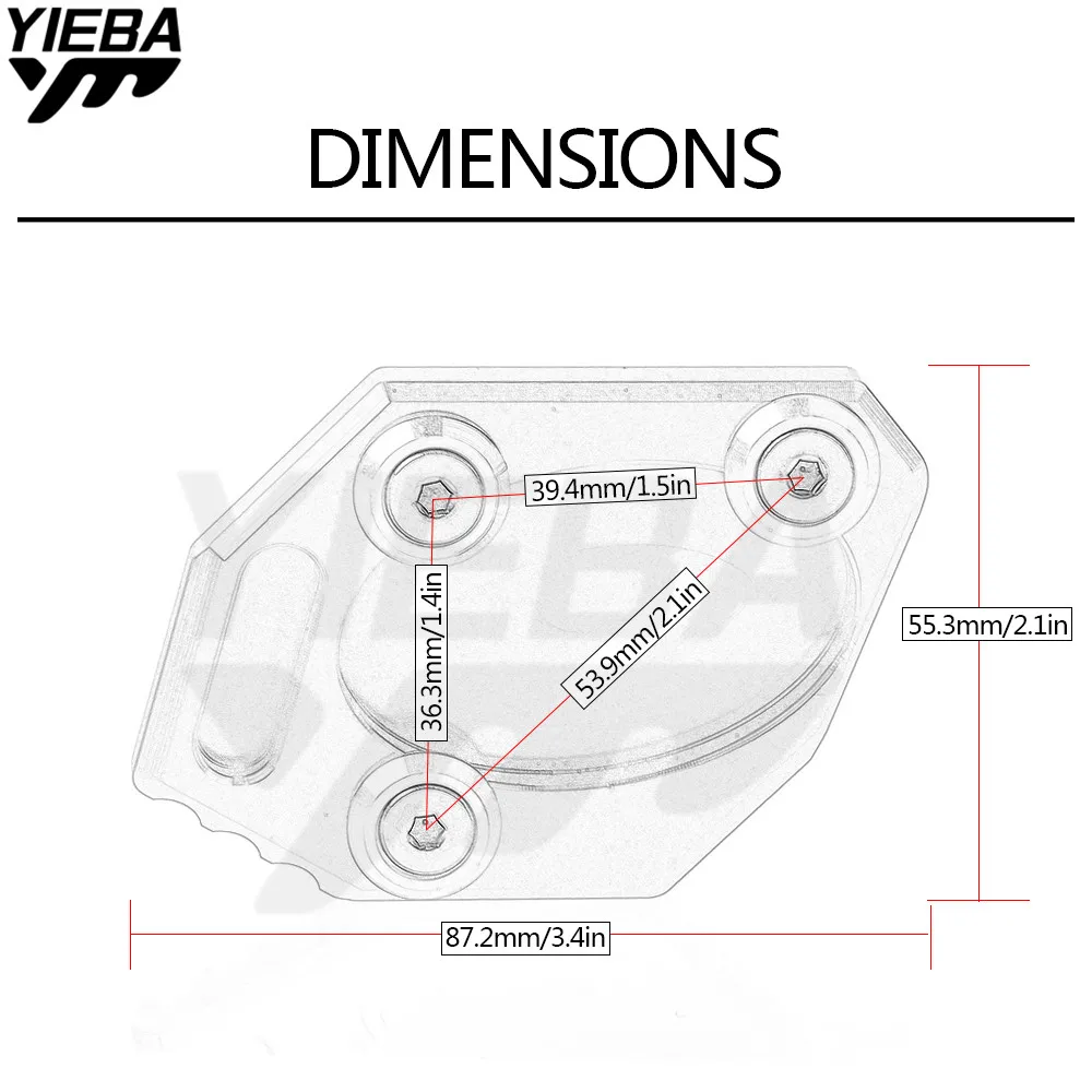 

ninja FOR KAWASAKI NINJA650 250 NINJA300 NINJA 650 250 300 ER6N ER6F Motorcycle Kickstand Side Stand Plate Pad Enlarge Extension