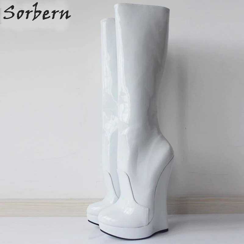 Sorbern Plus Size Women Boots Real Image Wedges Ladies Party Unisex Gay Dance Fashion 3cm Platform New Arrive Zipper | Обувь
