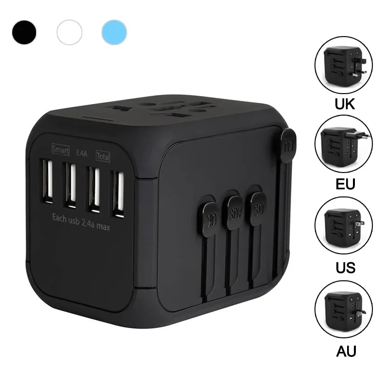 Универсальный дорожный адаптер питания Глобальный для розетки с USB зарядным