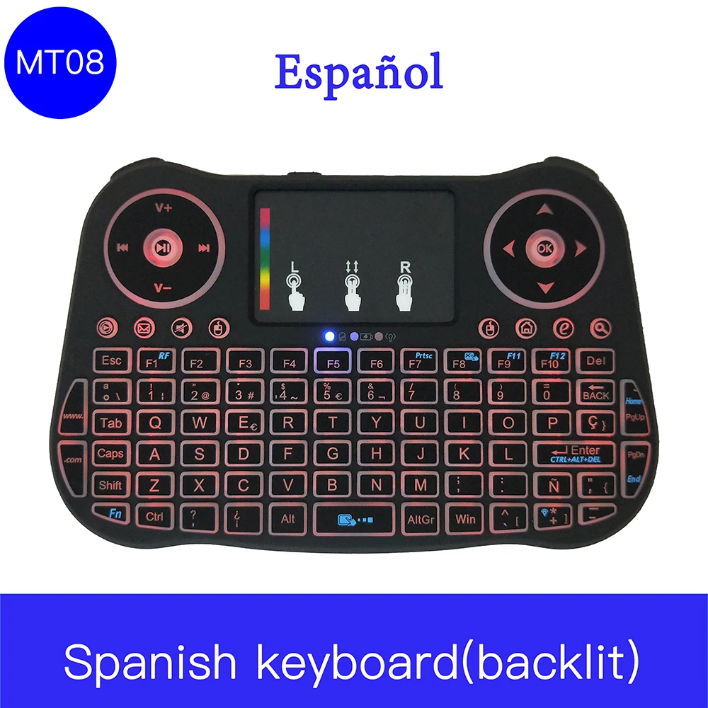 Slim Portable Mini Wireless Keyboard MT08 Spanish For Tablet Laptop Smartphone iPad Support IOS Android System Phone Universal | Компьютеры
