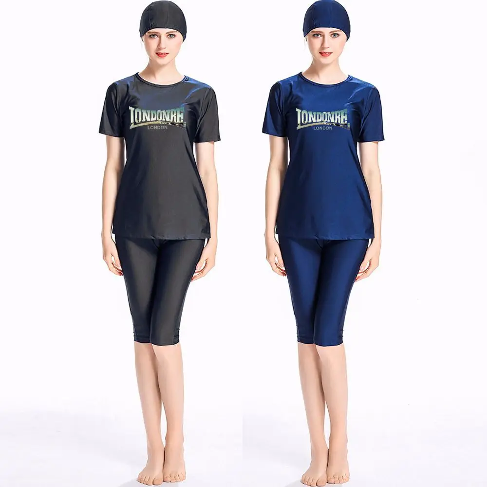 Женский Мусульманский купальник с коротким рукавом скромный стиль купальная