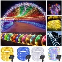 7m12m led outdoor solar lamps 50100 leds rope tube string lights fairy holiday christmas party solar garden waterproof lights