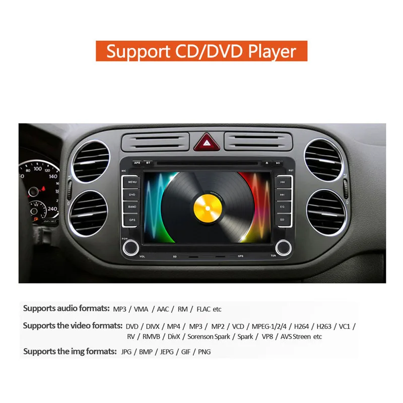 Двойной автомобильный Dvd мультимедийный плеер 2 din RDS радио для VW Volkswagen Golf Polo Tiguan
