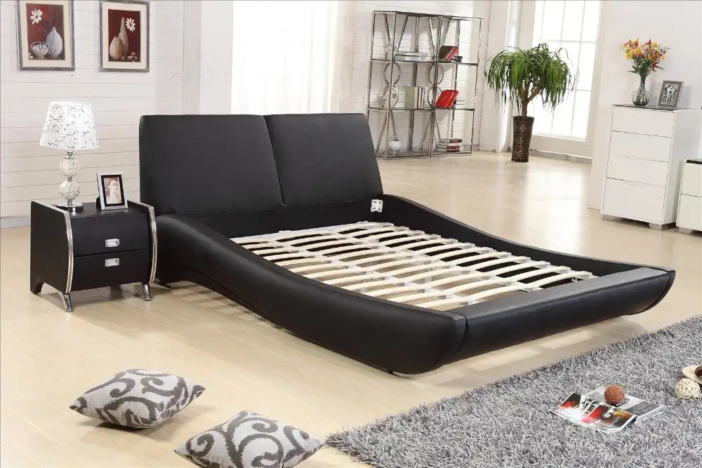 Роскошная мебель для спальни комплекты Топ зерна кожаный подголовник