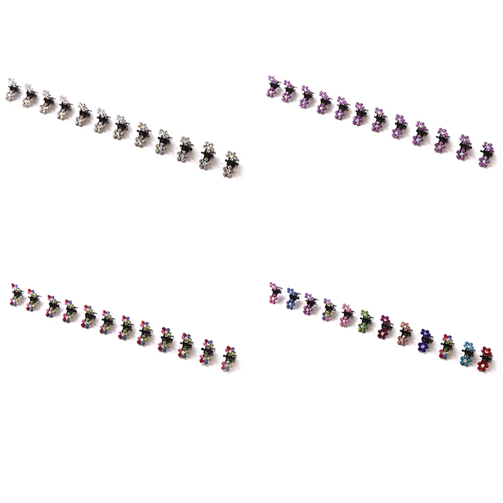 Pinzas peque&ntilde;as de cristal para el pelo para ni&ntilde;a, 12 Uds., Mini pinzas para el pelo con diamantes de imitaci&oacute;n para ni&ntilde;a, pinzas para el pelo, horquillas para beb&eacute;-2