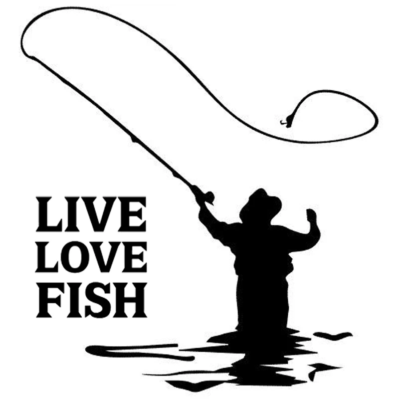 

35cm Live Love Fish Fashion Car Styling Car Sticker Vinyl Decal