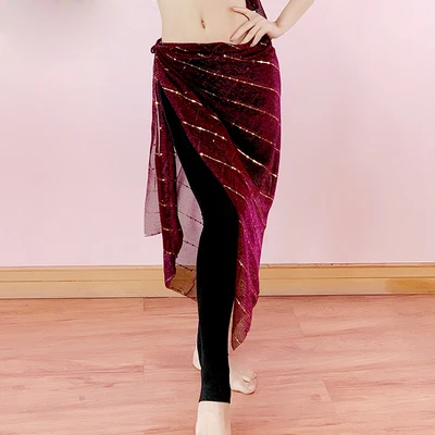 Fuchsia Purple Шарф для танца живота, длинный квадратный шарф для танца живота, женский шарф для танца живота, аксессуары для костюма, одежда для восточных танцев - Цвет: Fuchsia Purple