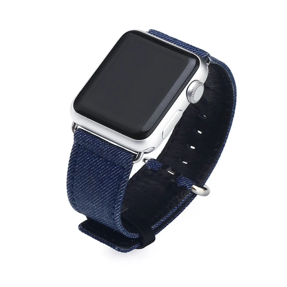 Хохлатый кожаный ремешок для Apple Watch band 4 42 мм 38 мм 3 iwatch band 44 мм/40 мм pulseira correa canvas браслет аксессуары для часов