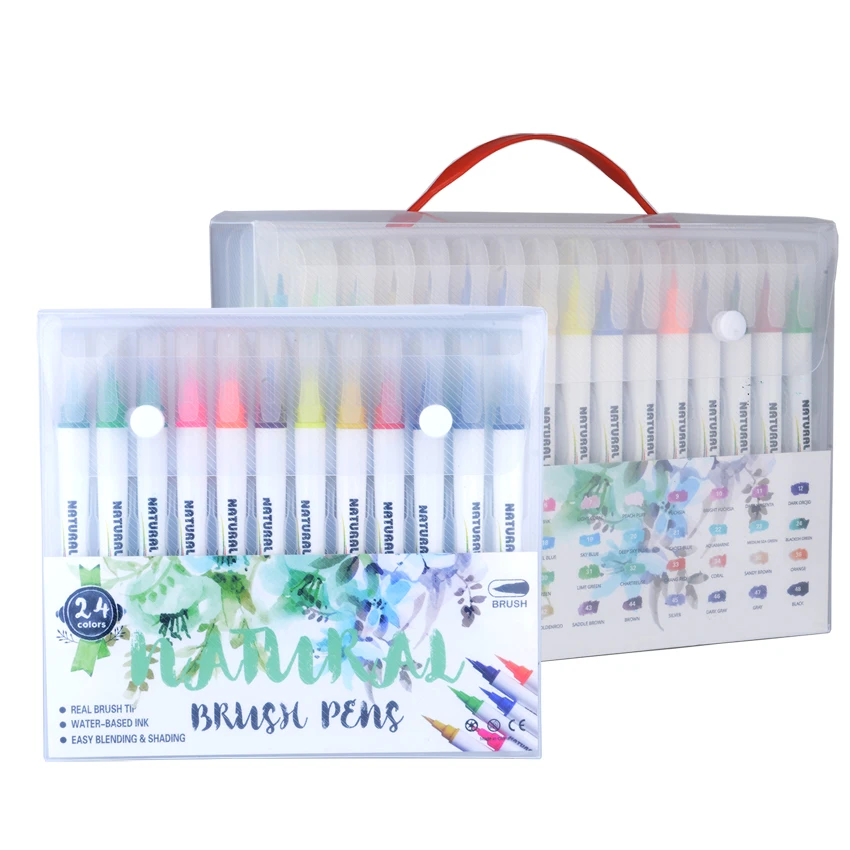12/24/36/48Color Art Marker Watercolor Brush Pens for School Supplies Stationery Drawing Coloring Books Manga Calligraphy Pen|Маркеры для