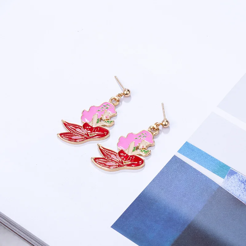 Женские/Женские Висячие серьги длинные серьги-капли в виде рыбьего кролика