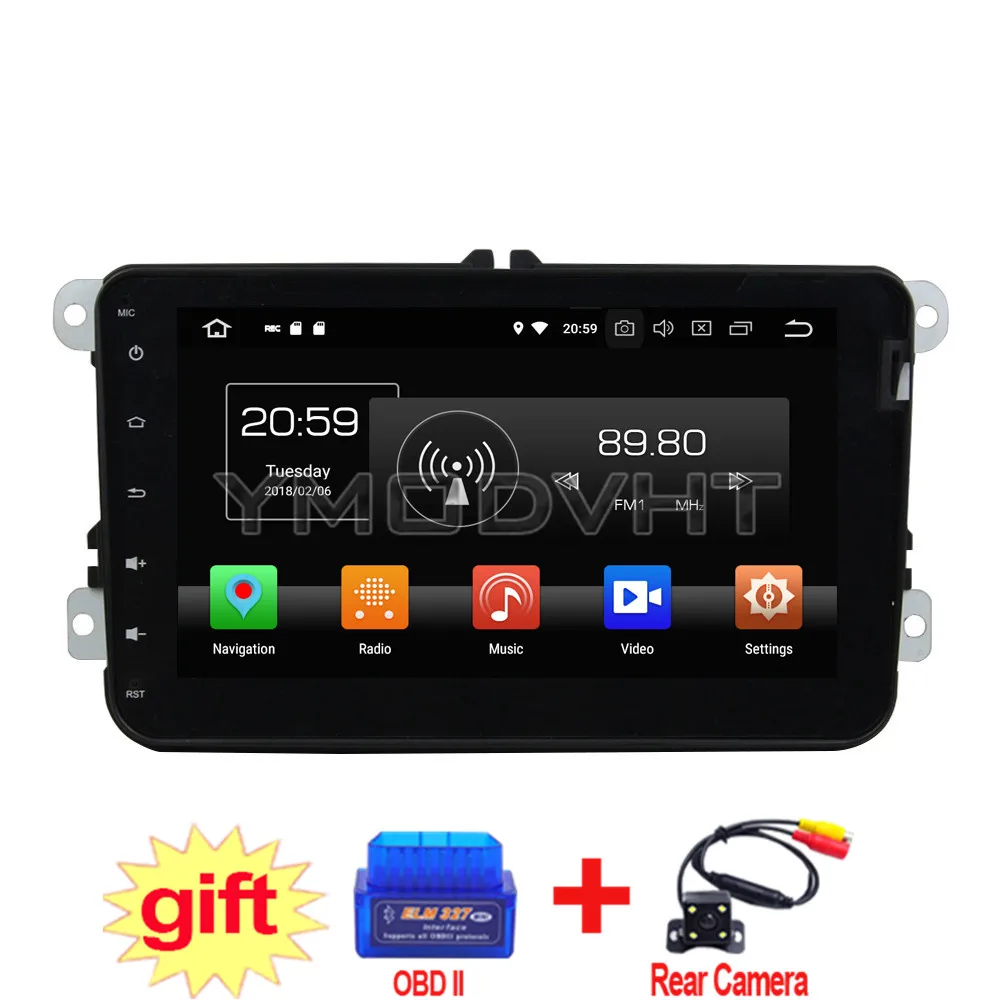 YMODVHT 8 дюймов Android 0 Восьмиядерный 4 ГБ Автомобильный DVD Радио Для VW