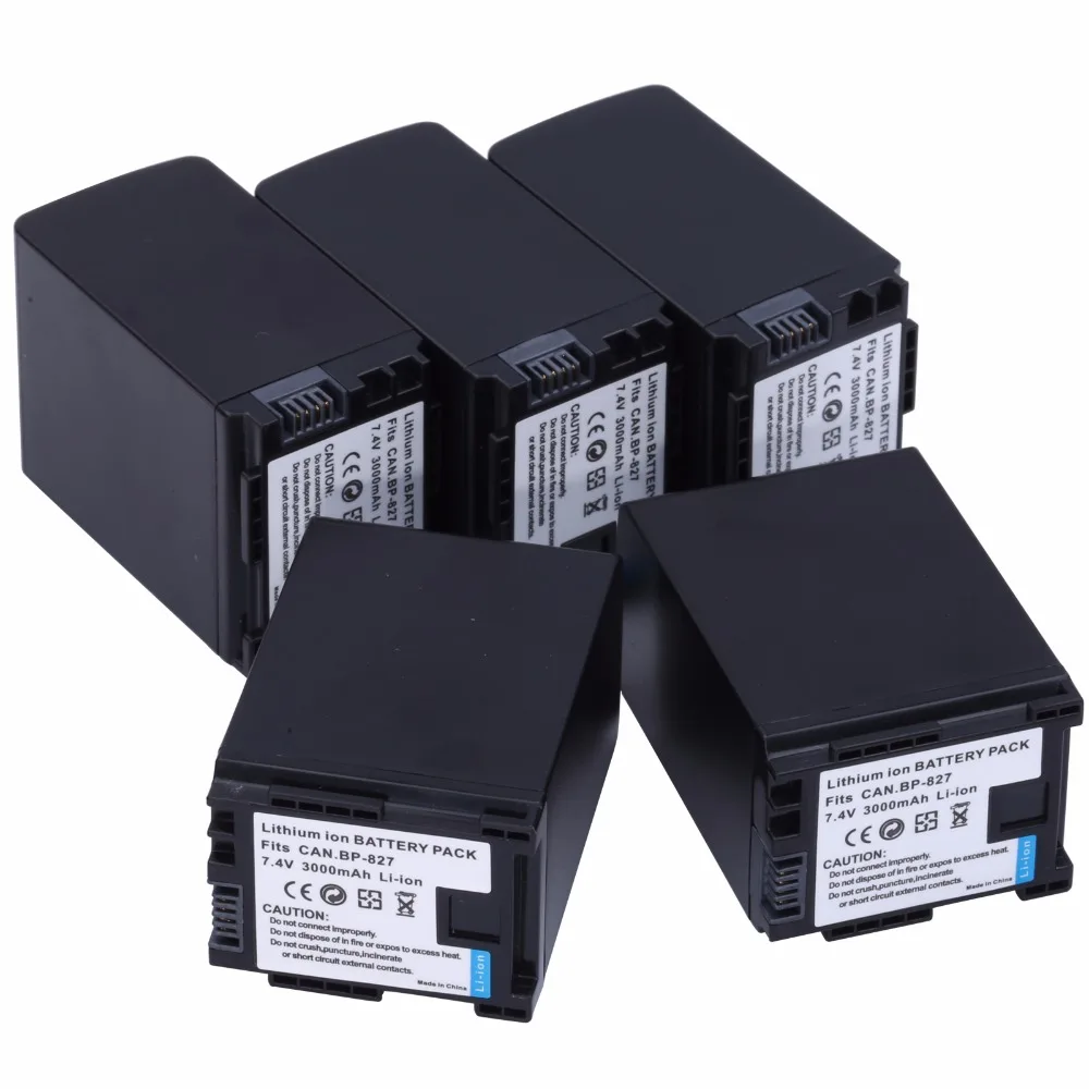 5Pcs Probty BP-827 BP 827 Battery For Canon HF10 HF11 HF100 HF20 HF200 HF S10 S11 S100 S20 S21 S200 S30 G10 Digital Camera | Электроника