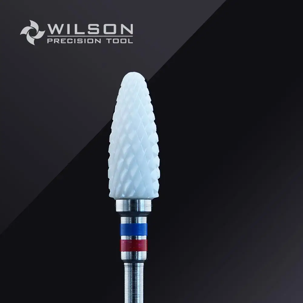 1pc Fine Форма пули-Средне-белая керамика-(6400501)-WILSON керамический сверло для ногтей& циркониевые керамические стоматологические боры - Цвет: 1pc Fine