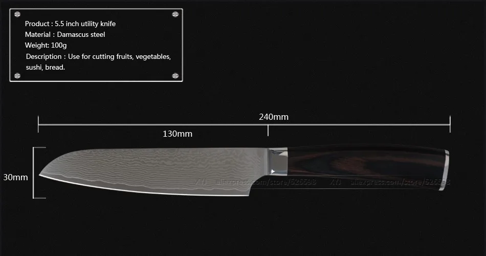 Японский V10 71 слойный дамасский Набор ножей 8 дюймов шеф повар 7 santoku 5 &quot5&quot