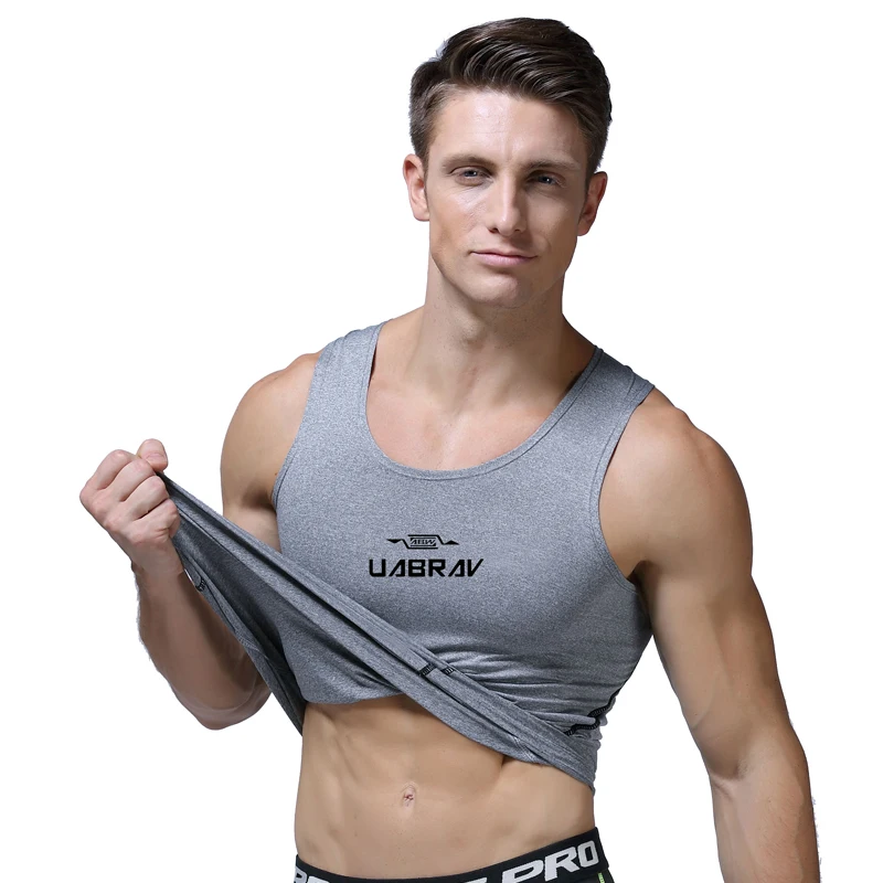 Быстросохнущие облегающие рубашки без рукавов для бега мужской спортивный жилет