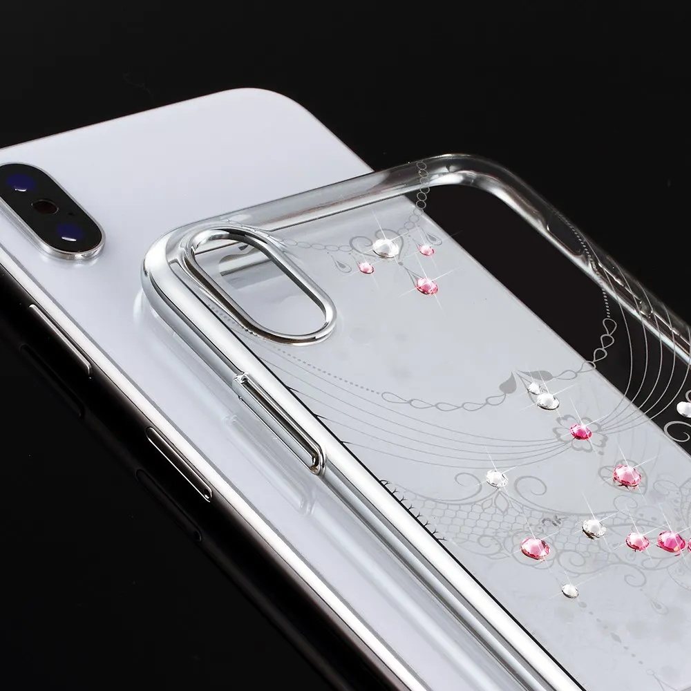 KINGXBAR чехол для iPhone X Роскошный 7 8 Plus Swarovski элемент Кристалл Прозрачный жесткий